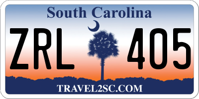 SC license plate ZRL405
