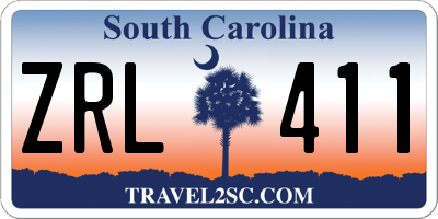 SC license plate ZRL411