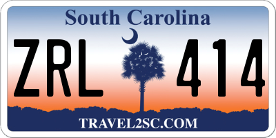SC license plate ZRL414
