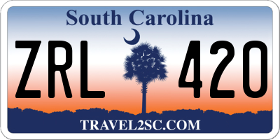 SC license plate ZRL420