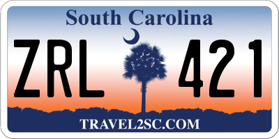 SC license plate ZRL421