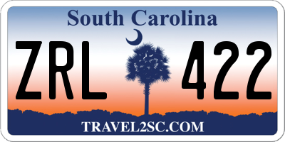 SC license plate ZRL422