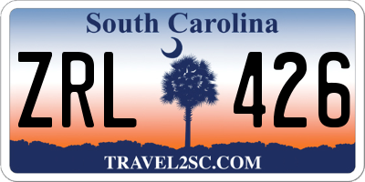 SC license plate ZRL426