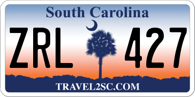 SC license plate ZRL427