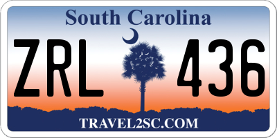 SC license plate ZRL436