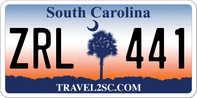 SC license plate ZRL441