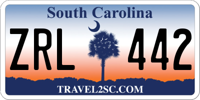 SC license plate ZRL442