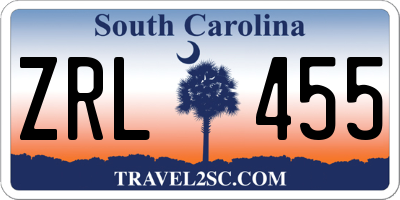 SC license plate ZRL455