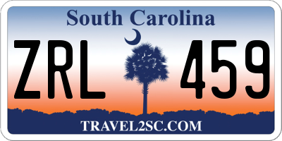 SC license plate ZRL459