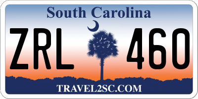 SC license plate ZRL460
