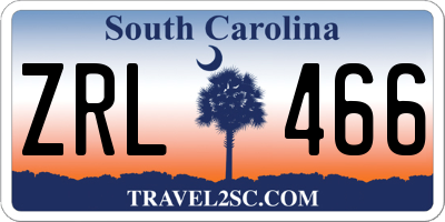 SC license plate ZRL466
