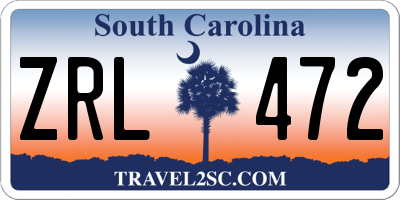 SC license plate ZRL472