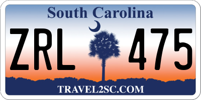 SC license plate ZRL475