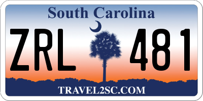 SC license plate ZRL481