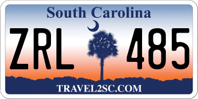 SC license plate ZRL485