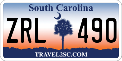 SC license plate ZRL490
