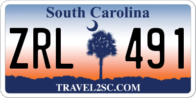 SC license plate ZRL491