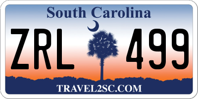 SC license plate ZRL499