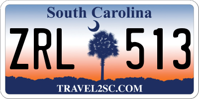 SC license plate ZRL513