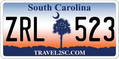 SC license plate ZRL523