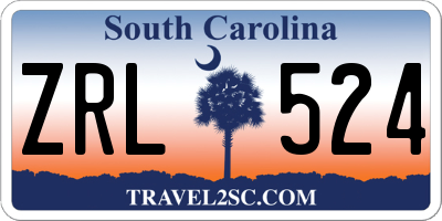 SC license plate ZRL524