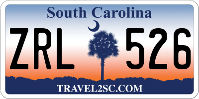 SC license plate ZRL526