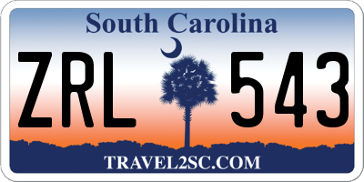SC license plate ZRL543