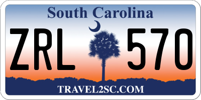 SC license plate ZRL570