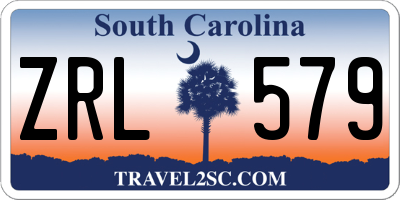 SC license plate ZRL579