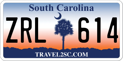 SC license plate ZRL614