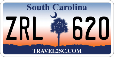 SC license plate ZRL620