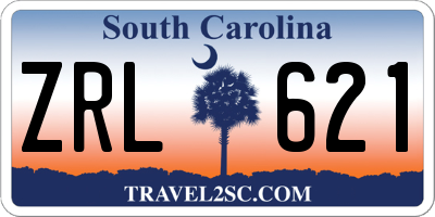 SC license plate ZRL621