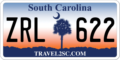 SC license plate ZRL622