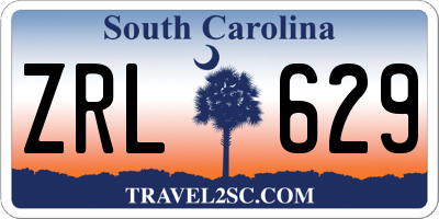 SC license plate ZRL629