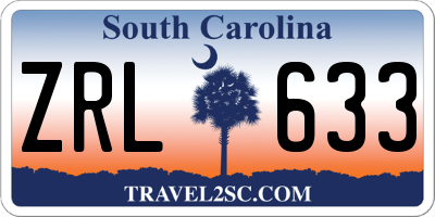 SC license plate ZRL633