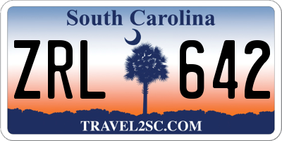 SC license plate ZRL642