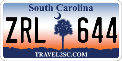 SC license plate ZRL644