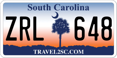 SC license plate ZRL648