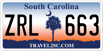 SC license plate ZRL663