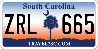 SC license plate ZRL665
