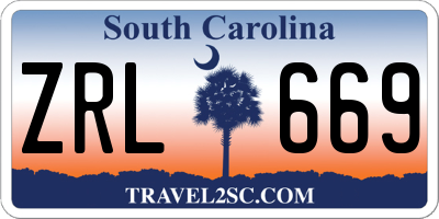 SC license plate ZRL669