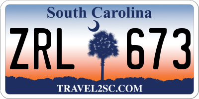 SC license plate ZRL673