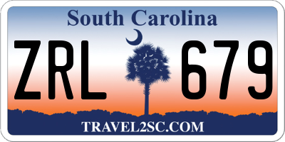 SC license plate ZRL679