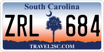 SC license plate ZRL684