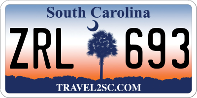 SC license plate ZRL693
