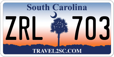 SC license plate ZRL703