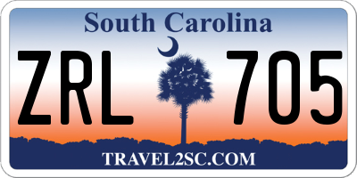 SC license plate ZRL705