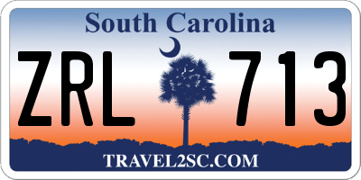SC license plate ZRL713