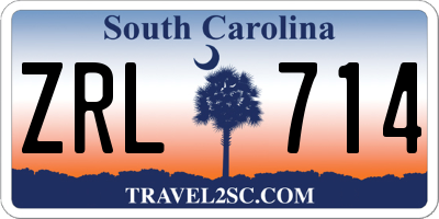 SC license plate ZRL714