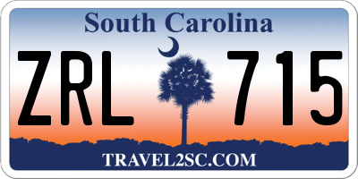 SC license plate ZRL715